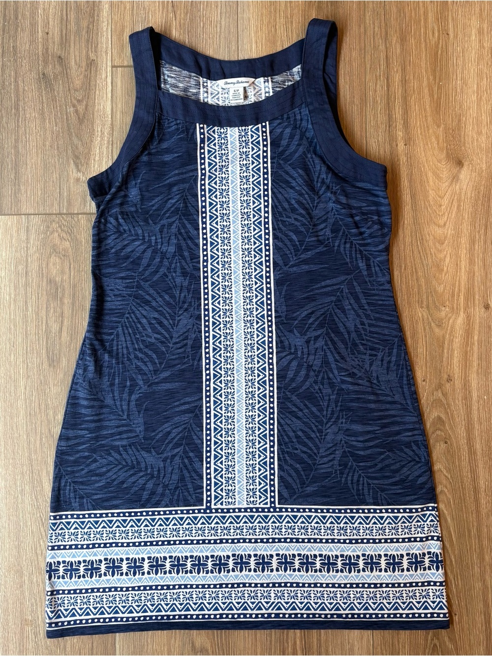 Tommy Bahama Kona Floral Stripe Sheath Dress Navy Blue Size Small